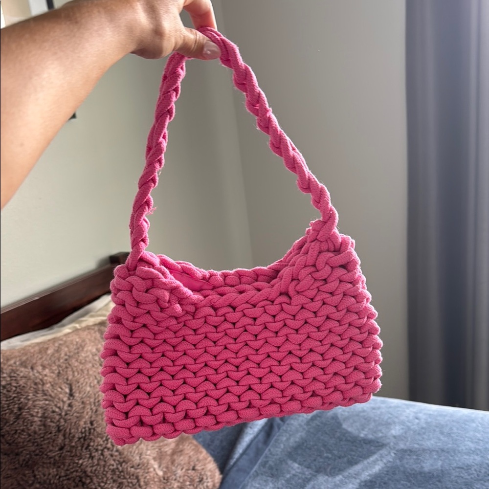 Pink Knitted Handbag